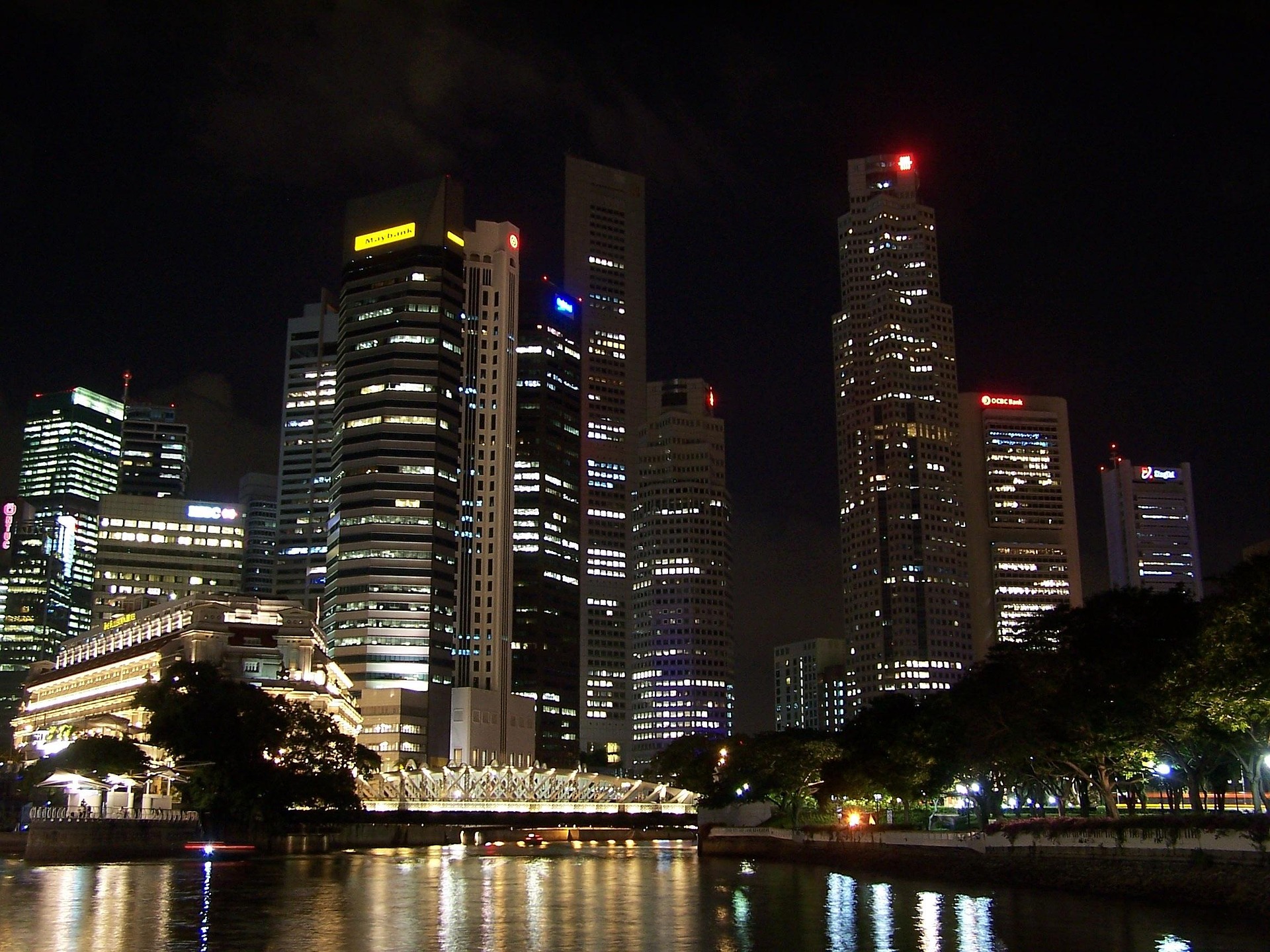 Building skyline at evening
